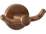Rav SlezáK Appendino Doppio In Ottone Vecchio (Bronzo) Accessorio Da Bagno Colorado, Colore: Ottone Vecchio