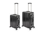Travelhouse - Londra - Set Di Valigie 2 Pezzi | Chiusura Tsa | Guscio Rigido In Policarbonato | Telaio In Alluminio | 4 Ruote | Valigia Trolley Da Viaggio Per Le Vacanze - Set Di Valigie S+M | Nero
