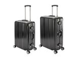 Travelhouse London - Set Di 2 Valigie Da Viaggio M+L - Guscio Rigido In Policarbonato Nero