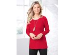 Langarmshirt Classic Basics "Shirt", Damen, Gr. 46, Rot, 100% Baumwolle, Unifarben, Rundhals, Shirts Langarmshirt