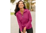 Langarmshirt Classic Basics "Shirt", Damen, Gr. 40, Pink (Fuchsia), 100% Baumwolle, Unifarben, V-Ausschnitt, Shirts Langarmshirt