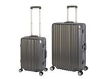 Set Di 2 Valigie, Bagaglio A Mano, Valigia L, Trolley In Policarbonato Rigido In Alluminio Travelhouse London Set Di 2 Valigie S, L, Grigio