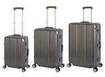Set Di 3 Valigie Da Viaggio - Valigia In Policarbonato Rigido In Alluminio Trolley Da Viaggio Per Le Vacanze Travelhouse London Set Di Valigie S+M+L, Grigio