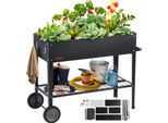 Vevor Letto Rialzato Con Ruote Fioriera Fioriera Da Giardino Terrazze Letto Per Ortaggi Letto Da Giardino Letto Da Piantare Nero 108X49,5X80Cm Acciaio Zincato Ideale Per La Coltivazione Di Ortaggi Frutta Erbe Aromatiche