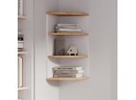 Vicco Scaffale Ad Angolo Ecki, 30 X 60 Cm, Rovere Bianco/Dorato