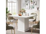 Tavolo Da Pranzo Tribesigns, Piccolo Tavolo Da Pranzo Moderno, Quadrato, In Legno Per 4 Persone, 90*90*76 Cm (Bianco)
