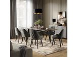 Vicco Tavolo Da Pranzo Goldamo, 200 X 90 Cm Estensibile, Nero/Oro