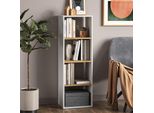 Vicco Scaffale Tomy, 40 X 120 Cm 4 Scomparti, Rovere Bianco/Dorato