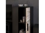 Vicco Cassettiera Berno, 50.1 X 87.3 Cm Con 2 Scomparti, Rovere Nero/Sabbia