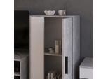 Vicco Credenza Berno, 50.1 X 87.3 Cm Con 2 Scomparti, Cemento/Bianco