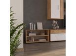 Vicco Scaffale Berno, 70.8 X 38.9 Cm Con 2 Scomparti, Quercia Dorata/Bianco