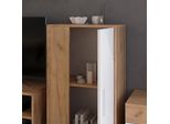 Vicco Cassettiera Berno, 50.1 X 87.3 Cm Con 2 Scomparti, Quercia Dorata/Bianco