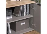 Vicco Credenza Wido, 80 X 50 Cm Con 2 Porte, Grigio/Sonoma
