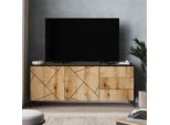 Vicco Mobile Tv Hatto, 150 X 60 Cm Con Ante E Cassetti, Rovere