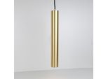 Lampada A Sospensione Moderna E Minimalista A Forma Di Tubo In Alluminio Color Oro, 40 Cm, Con Portalampada GU10, Regolabile In Altezza