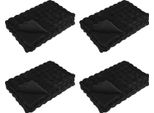 Vidaxl Coperta In Pelliccia Sintetica Di Coniglio 4 Pezzi Nero 220 X 240 Cm