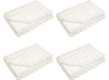 Vidaxl Coperta In Pelliccia Sintetica Di Coniglio 4 Pezzi Bianco 150 X 220 Cm Poliestere