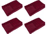 Vidaxl Coperta In Pelliccia Di Coniglio 4 Pezzi Rosso Bordeaux 220 X 240 Cm