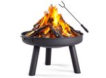 Fch Focolare A Legna Senza Fumo Ø 60 Cm Con Attizzatoio, Cesto Per Il Fuoco E Barilotto Antiscintilla Per Riscaldamento/Grigliate Bbq, Terrazza Giardino
