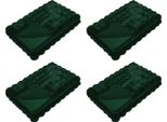 Vidaxl Coperta In Pelliccia Di Coniglio 4 Pezzi Verde Scuro 220 X 240 Cm