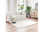 Vidaxl Tappeto Artificiale In Pelle Di Pecora Tafalla White 120 X 120 Cm Poliestere