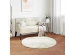 Vidaxl Tappeto In Pelle Di Pecora Artificiale Tafalla White Ø 120 Cm Poliestere