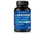 L-Arginina + L-Citrullina Ossido Nitrico (120 Capsule) Integratore Alimentare, Sangue, Circolazione, Cuore, Resistenza, Forza, Potenza, Energia, Pressione Sanguigna