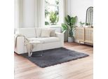 Vidaxl Tappeto In Pelle Di Pecora Artificiale Tafalla Antracite 120 X 120 Cm Poliestere
