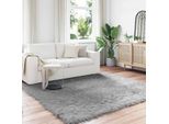 Vidaxl Tappeto In Pelle Di Pecora Artificiale Tafalla Grey 240 X 240 Cm Poliestere