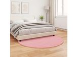 Vidaxl Tappeto Coniglietto In Pelliccia Sintetica Olite Rosa Ø 160 Cm Poliestere