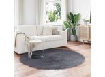 Vidaxl Tappeto In Pelle Di Pecora Artificiale Tafalla Antracite Ø 200 Cm Poliestere