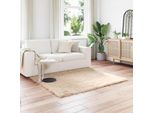 Vidaxl Tappeto In Pelle Di Pecora Artificiale Tafalla Beige 160 X 160 Cm Poliestere