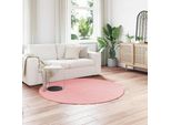 Vidaxl Tappeto Coniglietto In Pelliccia Sintetica Olite Rosa Ø 200 Cm Poliestere