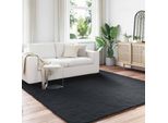Vidaxl Tappeto Coniglio In Pelliccia Sintetica Olite Nero 240 X 240 Cm Poliestere