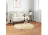 Vidaxl Tappeto Artificiale In Pelle Di Pecora Tafalla Cream Ø 80 Cm Poliestere