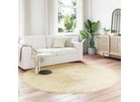 Vidaxl Tappeto In Pelle Di Pecora Artificiale Tafalla Cream Ø 200 Cm Poliestere