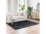 Vidaxl Tappeto In Pelle Di Pecora Artificiale Tafalla Black 140 X 200 Cm Poliestere