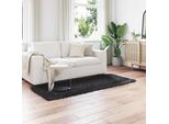 Vidaxl Tappeto In Pelle Di Pecora Artificiale Tafalla Black 80 X 200 Cm Poliestere