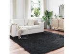 Vidaxl Tappeto In Pelle Di Pecora Artificiale Tafalla Black 240 X 240 Cm Poliestere