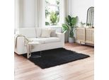 Vidaxl Tappeto In Pelle Di Pecora Artificiale Tafalla Black 120 X 120 Cm Poliestere