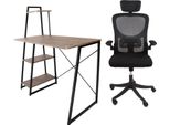 Messa Schreibtischset - Dunkle Eiche + APA PRO Stuhl Schwarz