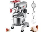 Robot Da Cucina® - 1100 W Impastatrice 20 L In Acciaio Inox - Robot Da Cucina Compatto 120 Kg/H Tritacarne - Ciotola 20 L - Impastatrice A 3 Velocità - Mixer Tritatutto Multifunzionale