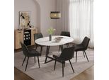 Vicco Tavolo Da Pranzo Allungabile Loyd, 120 X 120 Cm Estensibile, Bianco/Nero