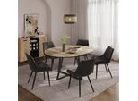 Vicco Tavolo Da Pranzo Allungabile Loyd, 120 X 120 Cm Estensibile, Rovere Rustico/Nero