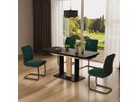 Vicco Tavolo Da Pranzo Estensibile Fenaro, 120/160 X 80 Cm 2 Parti, Nero/Quercia Dorata