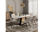Vicco Tavolo Da Pranzo Estensibile Fenaro, 120/160 X 80 Cm Estensibile, Rovere Bianco/Nero/Goldkraft/Nero