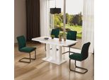 Vicco Tavolo Da Pranzo Estensibile Fenaro, 120/160 X 80 Cm 2 Parti, Bianco/Bianco/Bianco/Bianco