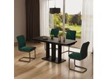 Vicco Tavolo Da Pranzo Estensibile Fenaro, 120/160 X 80 Cm 2 Parti, Nero/Nero