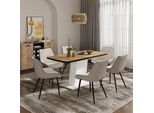Vicco Tavolo Da Pranzo Estensibile Fenaro, 120/160 X 80 Cm , Nero/Rovere Goldkraft/Bianco/Quercia Dorata