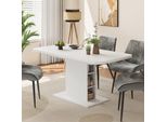 Vicco Tavolo Da Pranzo Estensibile Fenaro, 120/160 X 80 Cm Con Scomparti Aperti, Bianco/Bianco